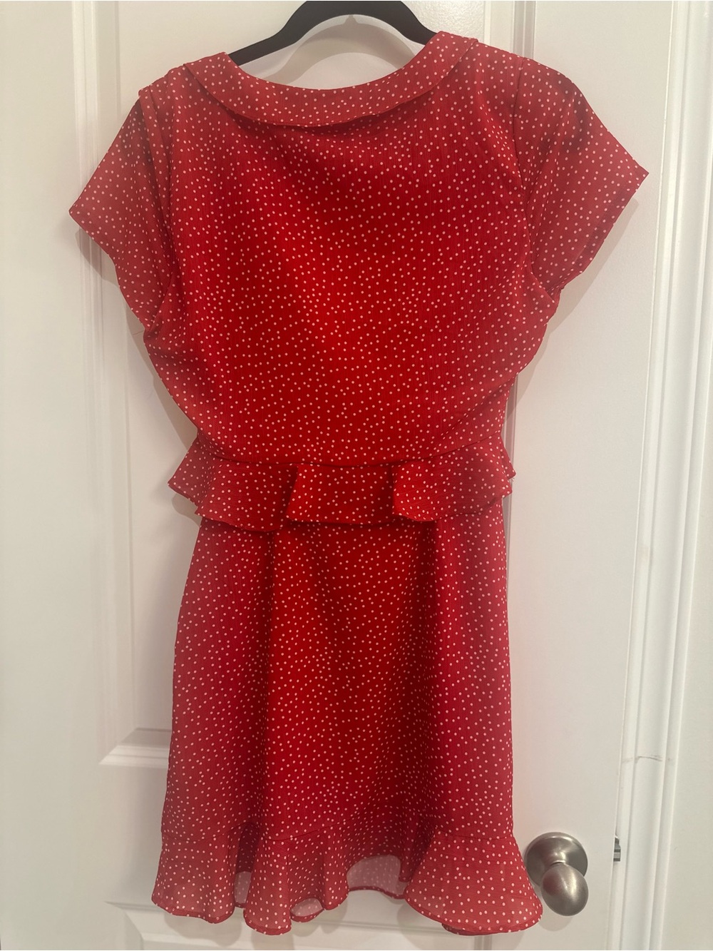 superdown Red Mini Dress with White Dot Print - Picture 8 of 9